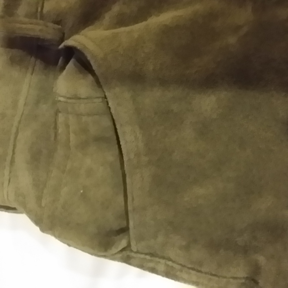 Genuine suede leather jeans - Olive green